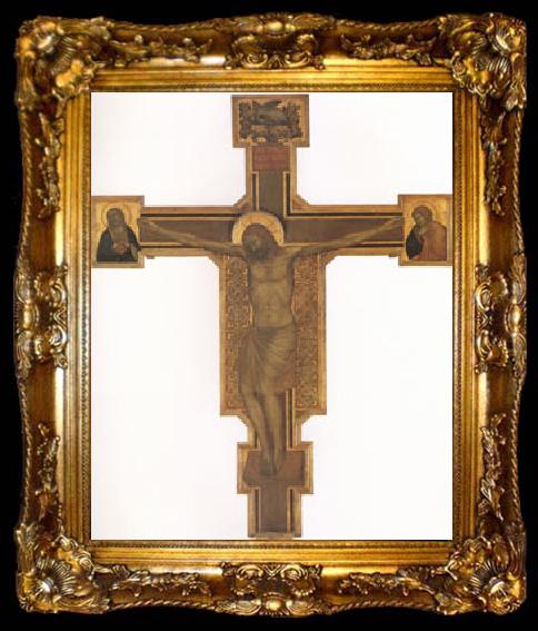 framed  studio of giotto Crucifix with the Virgin (mk05), ta009-2